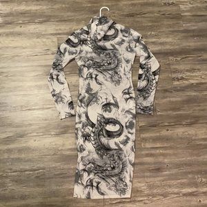 See through turtleneck dress